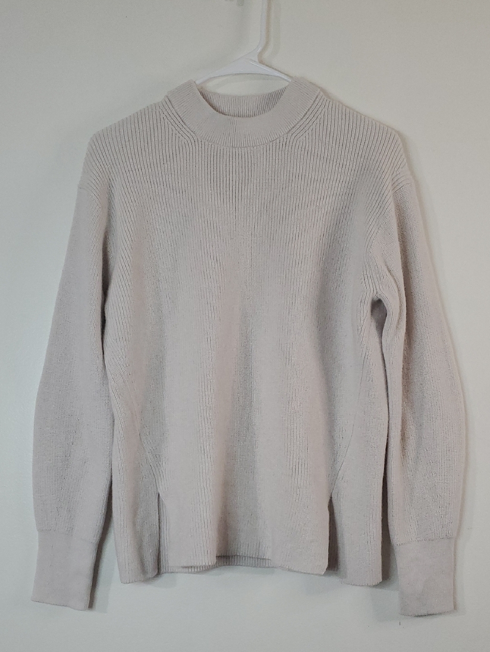 Women's Lululemon Merino Wool Cotton Cream Knit Crewneck Sweater Size 2